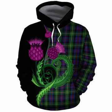 Farquharson Tartan Cotton Hoodie Traditional Scottish Thistle