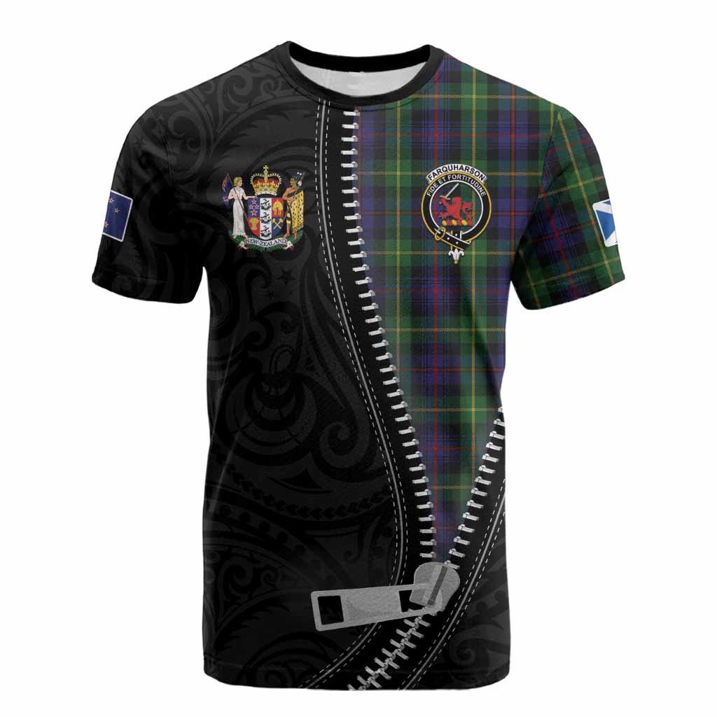 Farquharson Tartan Cotton T-shirt New Zealand Pattern Unique Zipper Stylized
