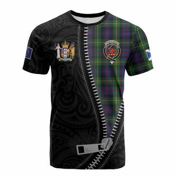 Farquharson Tartan Cotton T-shirt New Zealand Pattern Unique Zipper Stylized