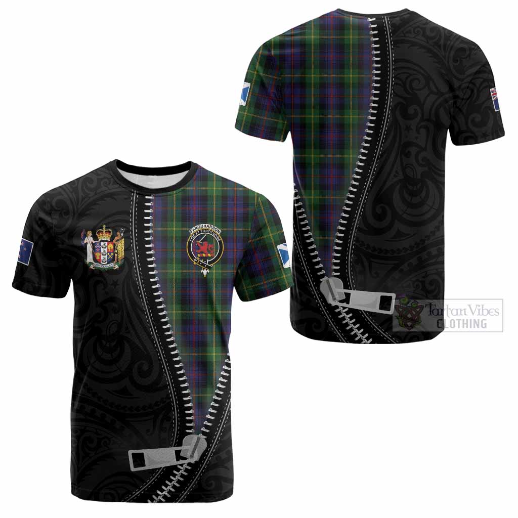 Farquharson Tartan Cotton T-shirt New Zealand Pattern Unique Zipper Stylized