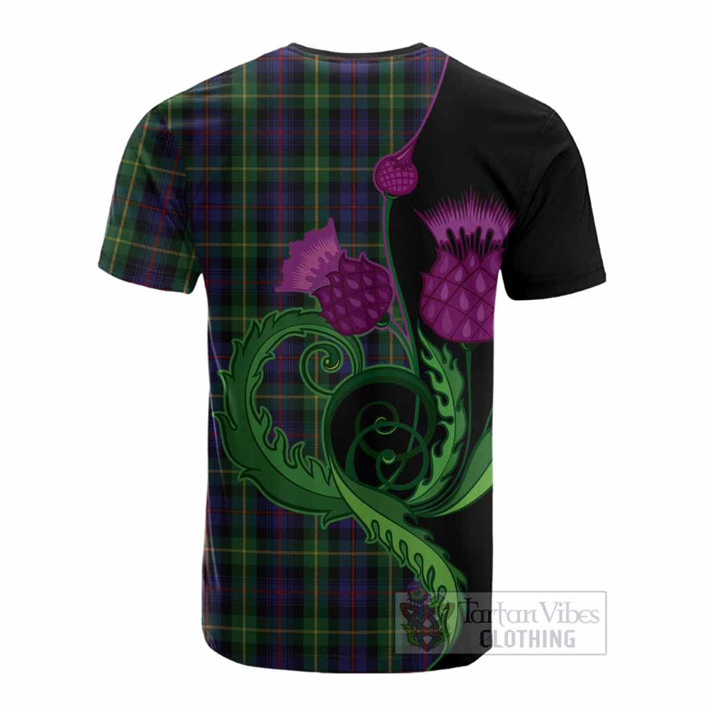 Farquharson Tartan Cotton T-shirt Traditional Scottish Thistle