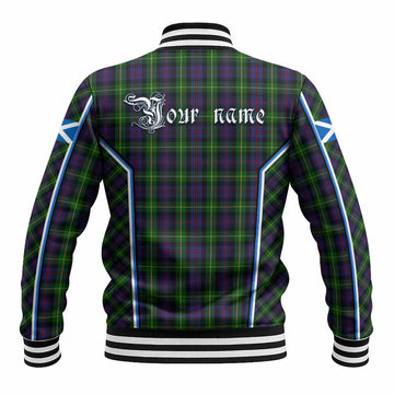 Farquharson Tartan Crest Baseball Jacket Scotland Coat of Arm Flag Style - Tartan Vibes Clothing
