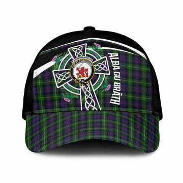 Farquharson Tartan Crest Classic Cap Scottish Thistle Celtic Cross Alba Gu Brath