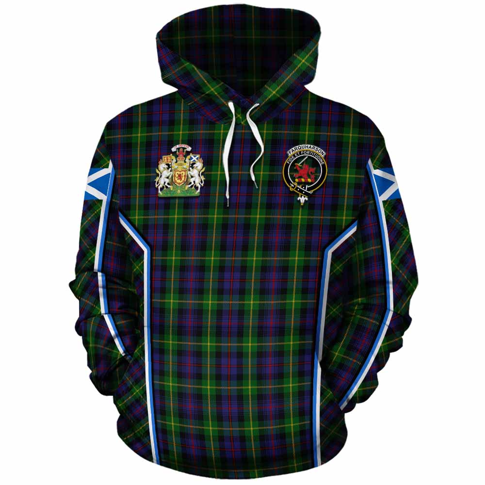 Farquharson Tartan Crest Cotton Hoodie Scotland Coat of Arm Flag Style - Tartan Vibes Clothing