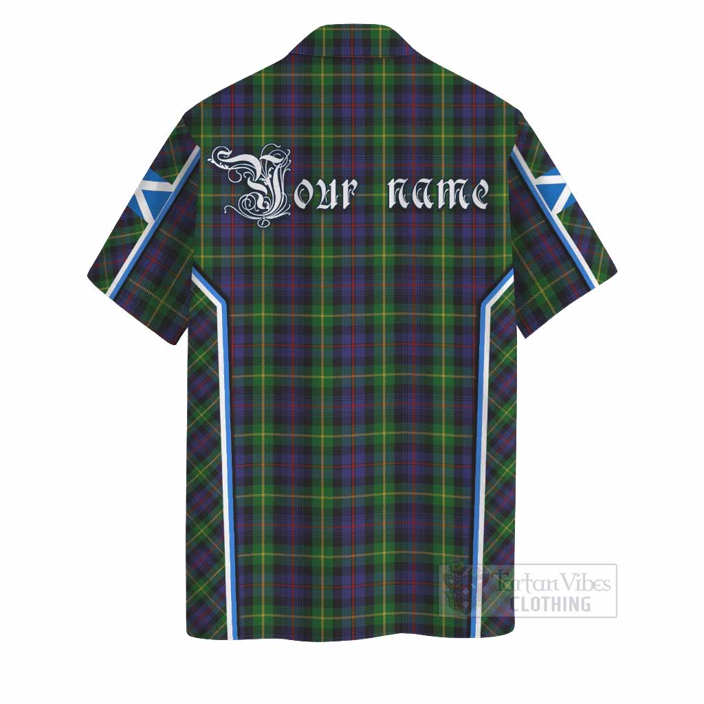 Farquharson Tartan Crest Hawaiian Shirt Scotland Coat of Arm Flag Style - Tartan Vibes Clothing
