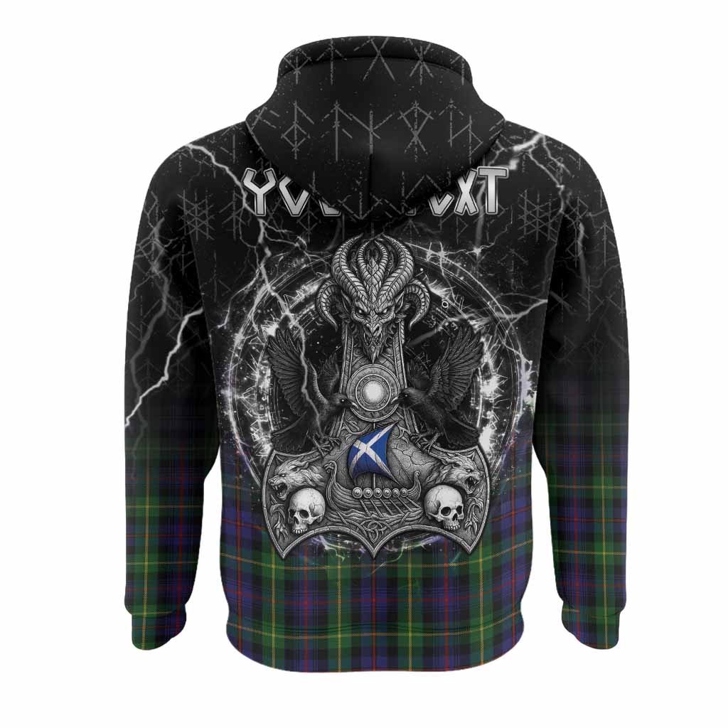Farquharson Tartan Crest Hoodie Celtic Odin's Raven Legacy