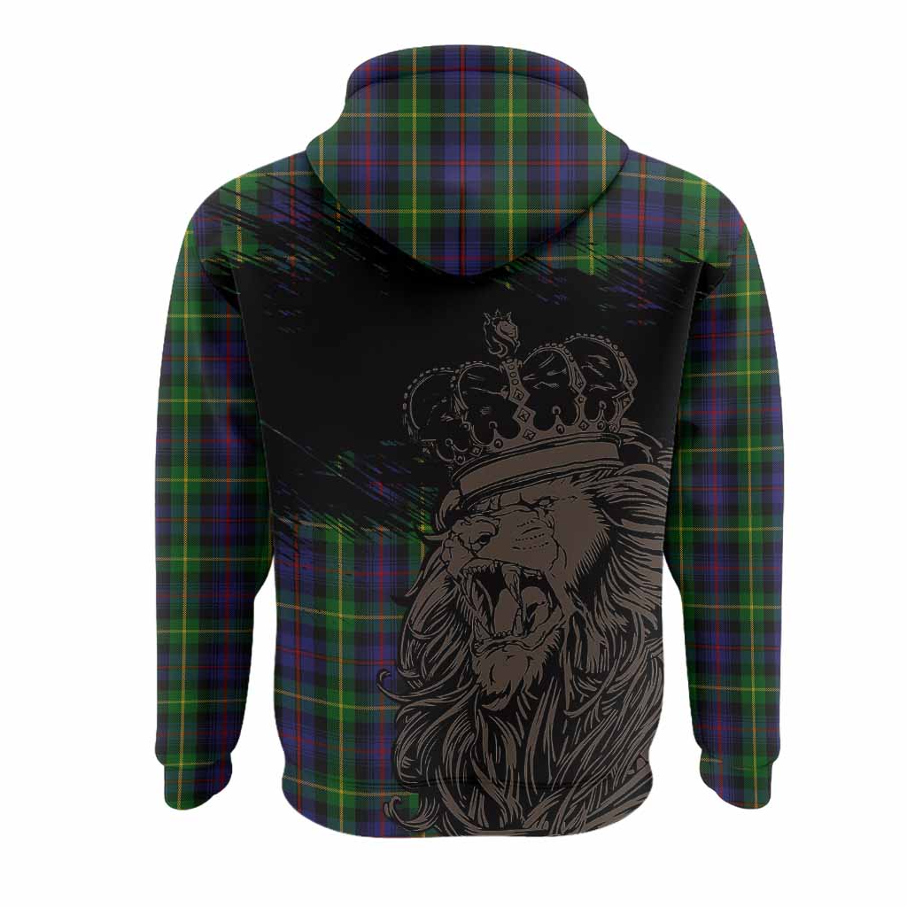 Farquharson Tartan Crest Hoodie Crowned Lion Heritage Style