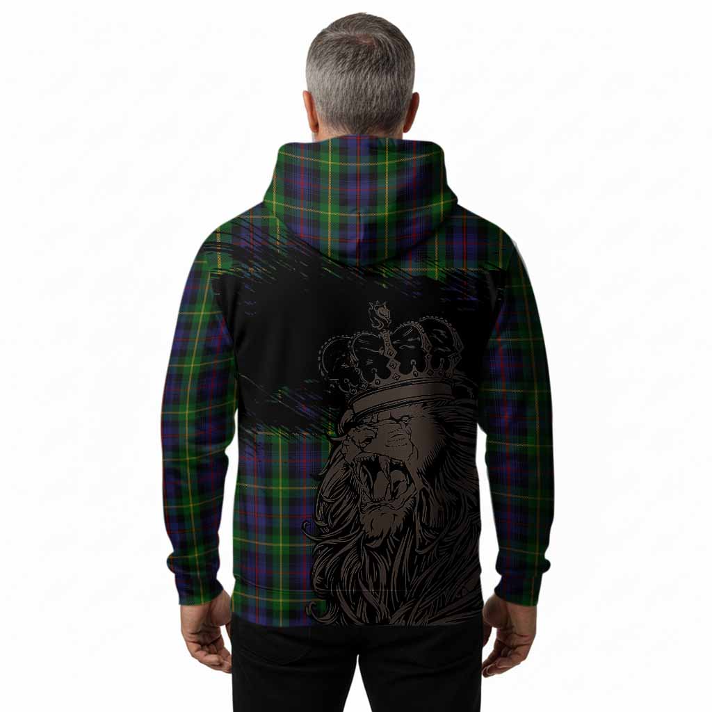 Farquharson Tartan Crest Hoodie Crowned Lion Heritage Style