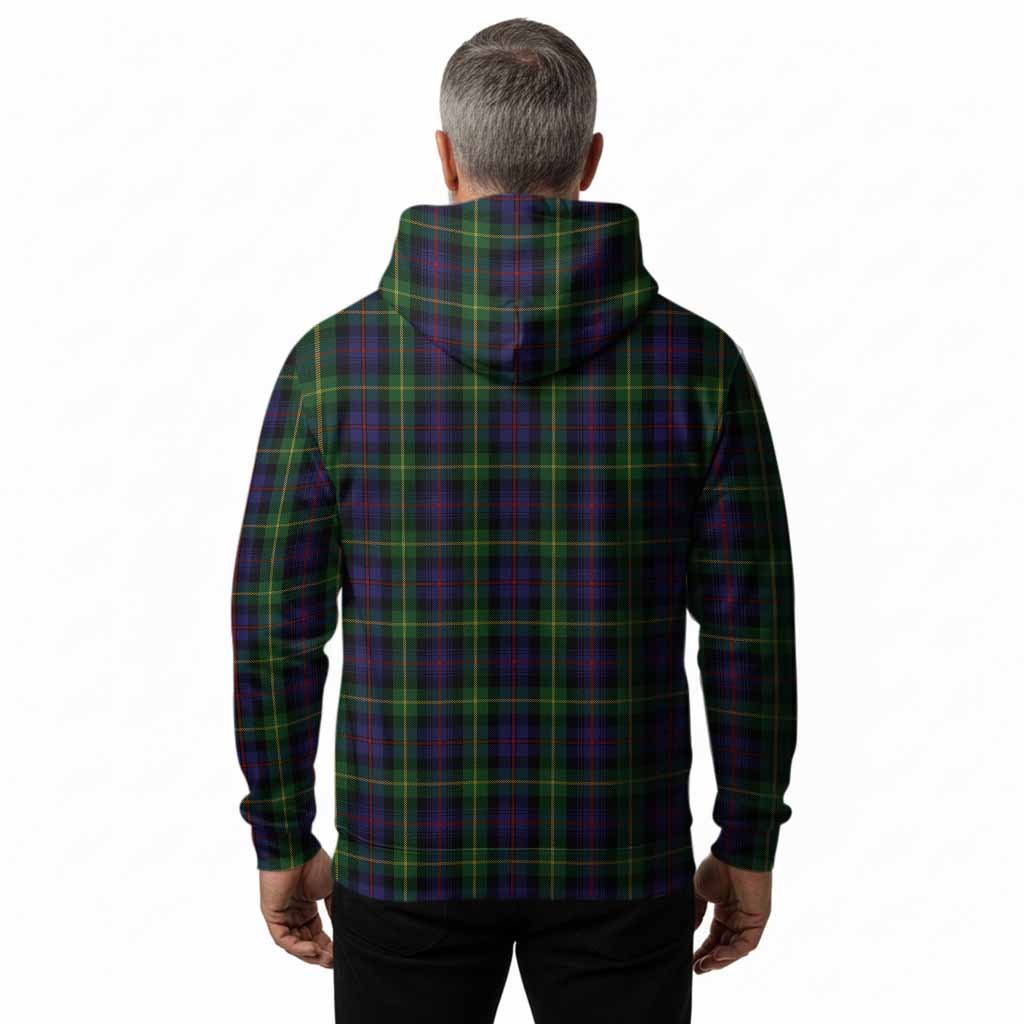 Farquharson Tartan Crest Hoodie Ferocious Lion Style