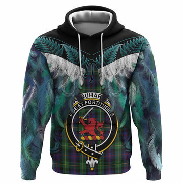 Farquharson Tartan Crest Hoodie New Zealand Maori Korowai Cloak