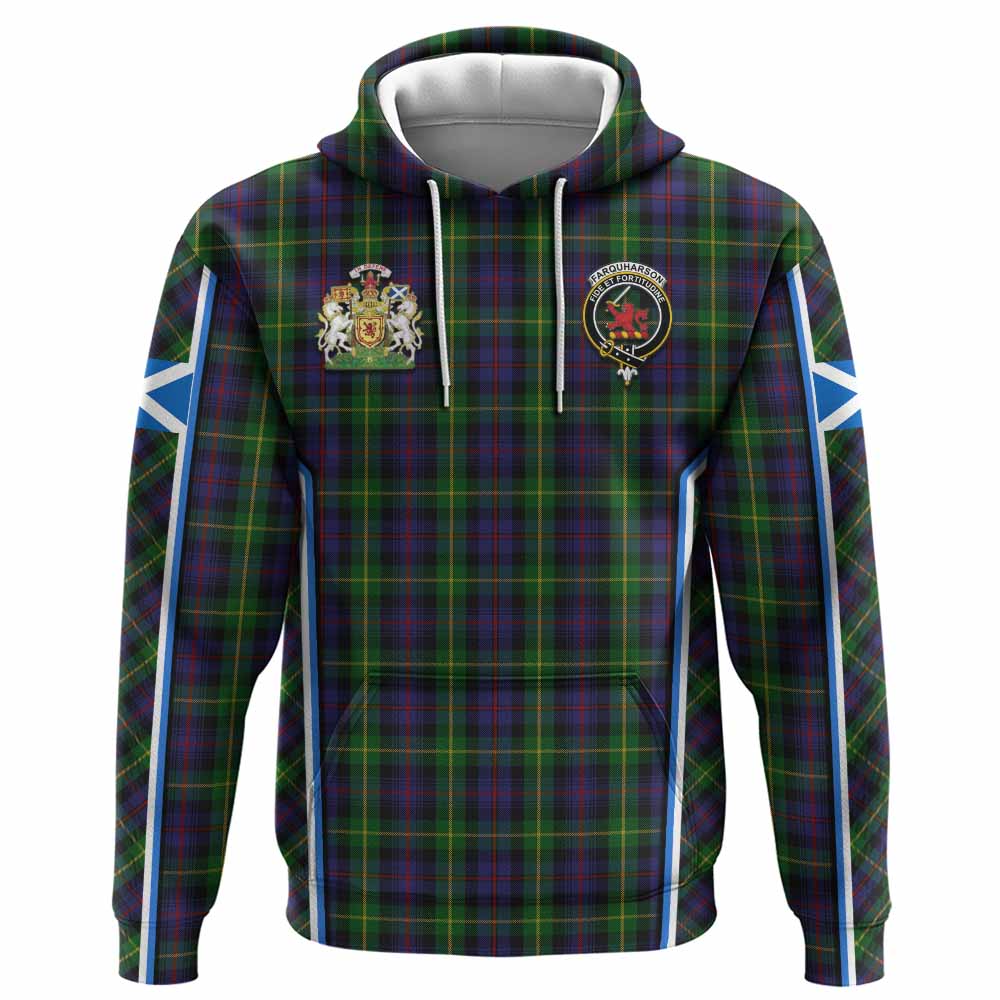 Farquharson Tartan Crest Hoodie Scotland Coat of Arm Flag Style - Tartan Vibes Clothing