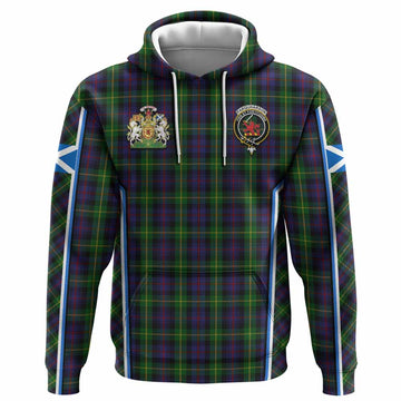 Farquharson Tartan Crest Hoodie Scotland Coat of Arm Flag Style - Tartan Vibes Clothing