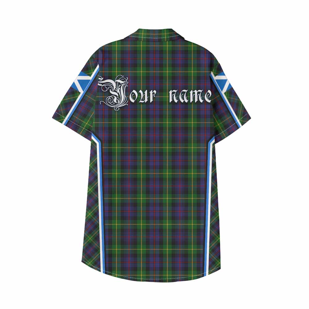 Farquharson Tartan Crest Kid Hawaiian Shirt Scotland Coat of Arm Flag Style - Tartan Vibes Clothing