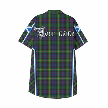 Farquharson Tartan Crest Kid Hawaiian Shirt Scotland Coat of Arm Flag Style - Tartan Vibes Clothing
