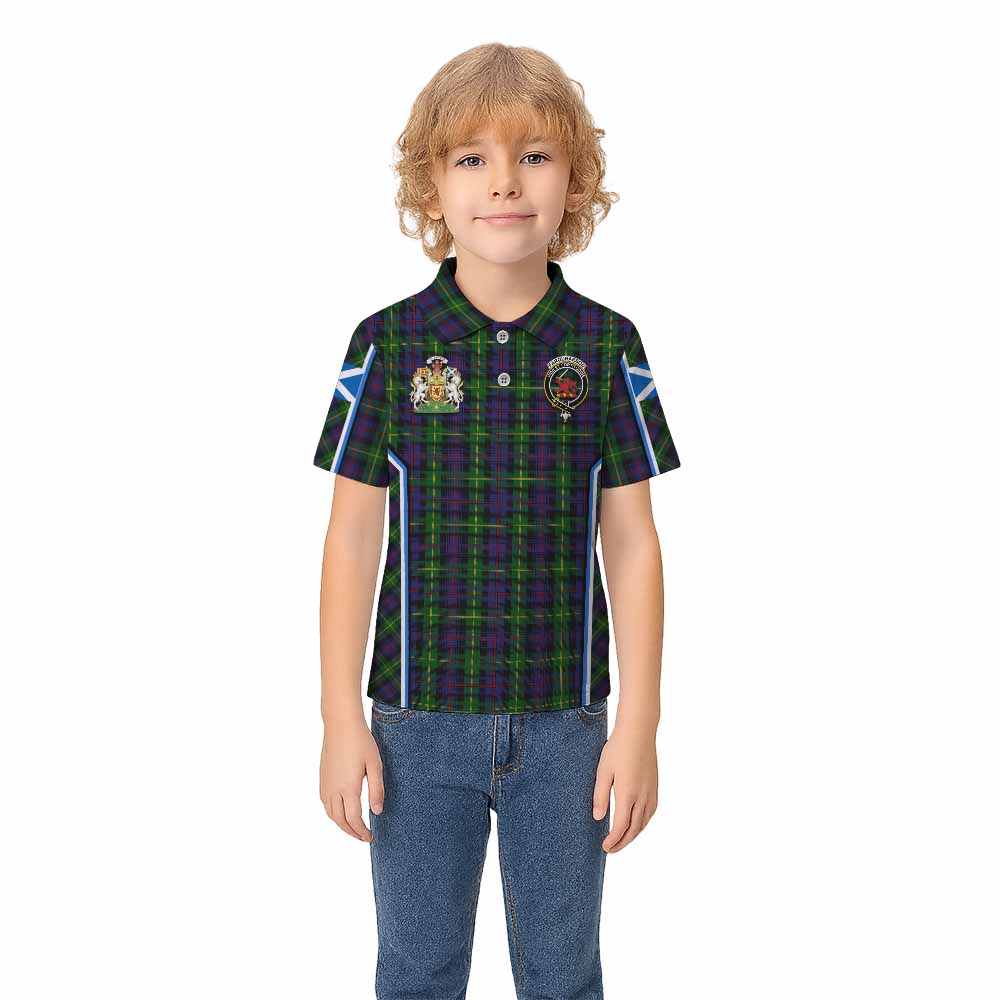 Farquharson Tartan Crest Kid Polo Shirt Scotland Coat of Arm Flag Style - Tartan Vibes Clothing