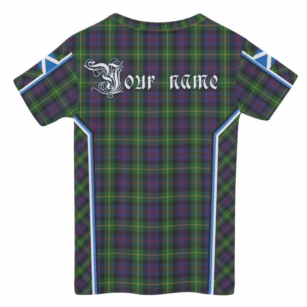 Farquharson Tartan Crest Kid T-shirt Scotland Coat of Arm Flag Style - Tartan Vibes Clothing