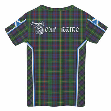 Farquharson Tartan Crest Kid T-shirt Scotland Coat of Arm Flag Style - Tartan Vibes Clothing