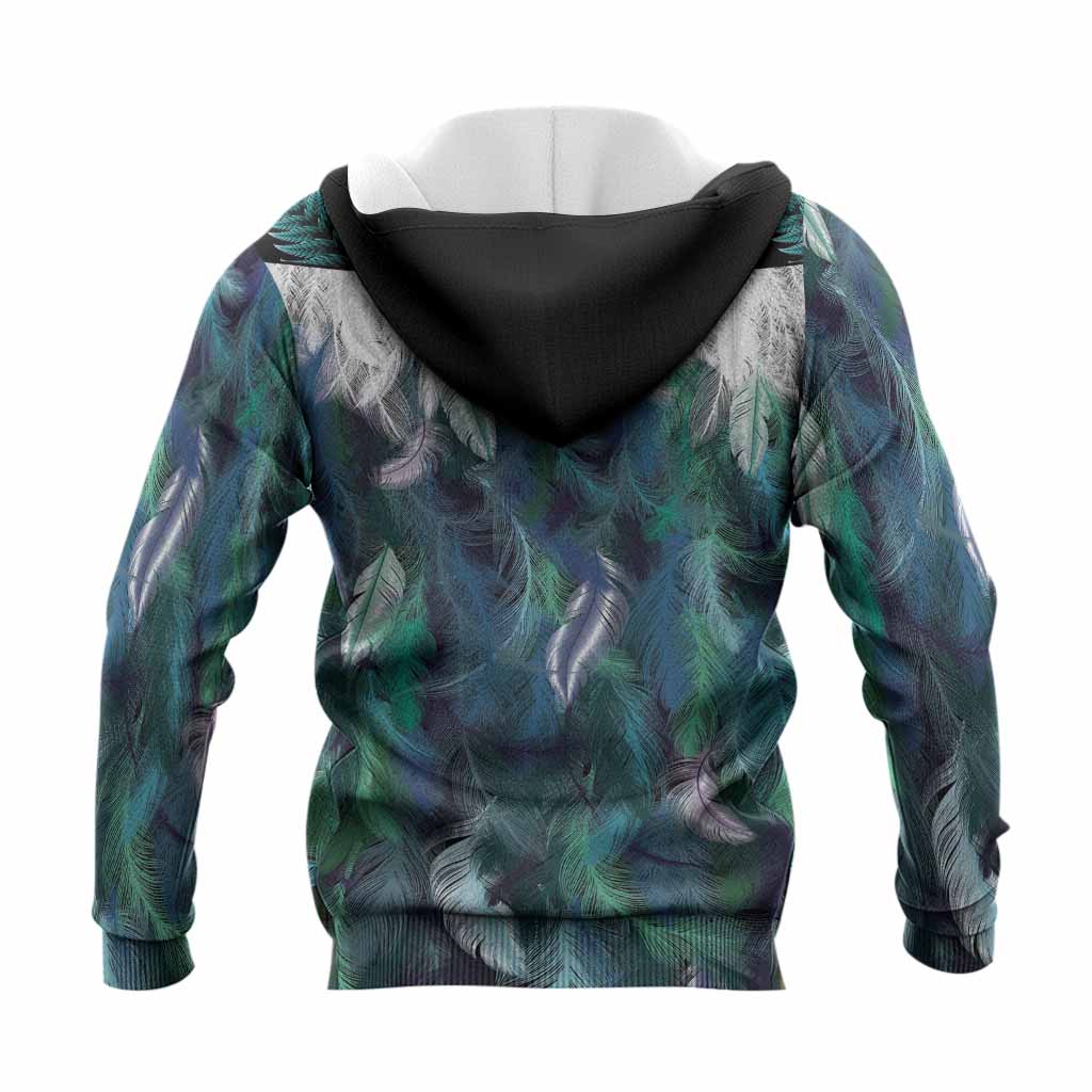 Farquharson Tartan Crest Knitted Hoodie New Zealand Maori Korowai Cloak