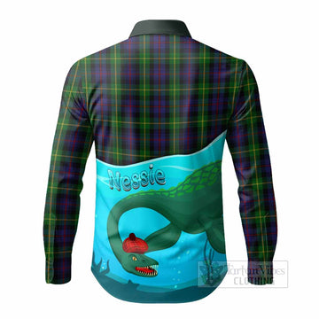 Farquharson Tartan Crest Long Sleeve Button Shirts Nessie Under Water