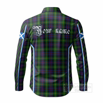 Farquharson Tartan Crest Long Sleeve Button Shirts Scotland Coat of Arm Flag Style
