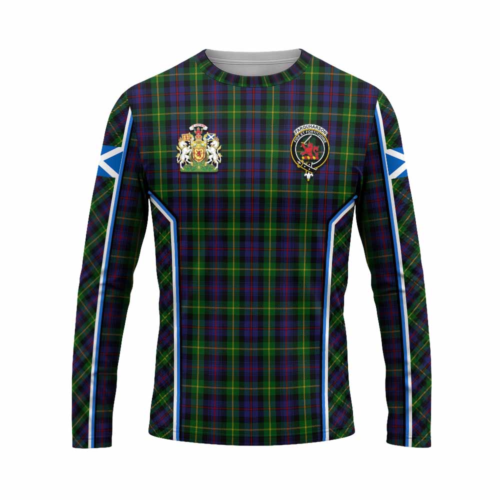 Farquharson Tartan Crest Long Sleeve T-Shirt Scotland Coat of Arm Flag Style - Tartan Vibes Clothing