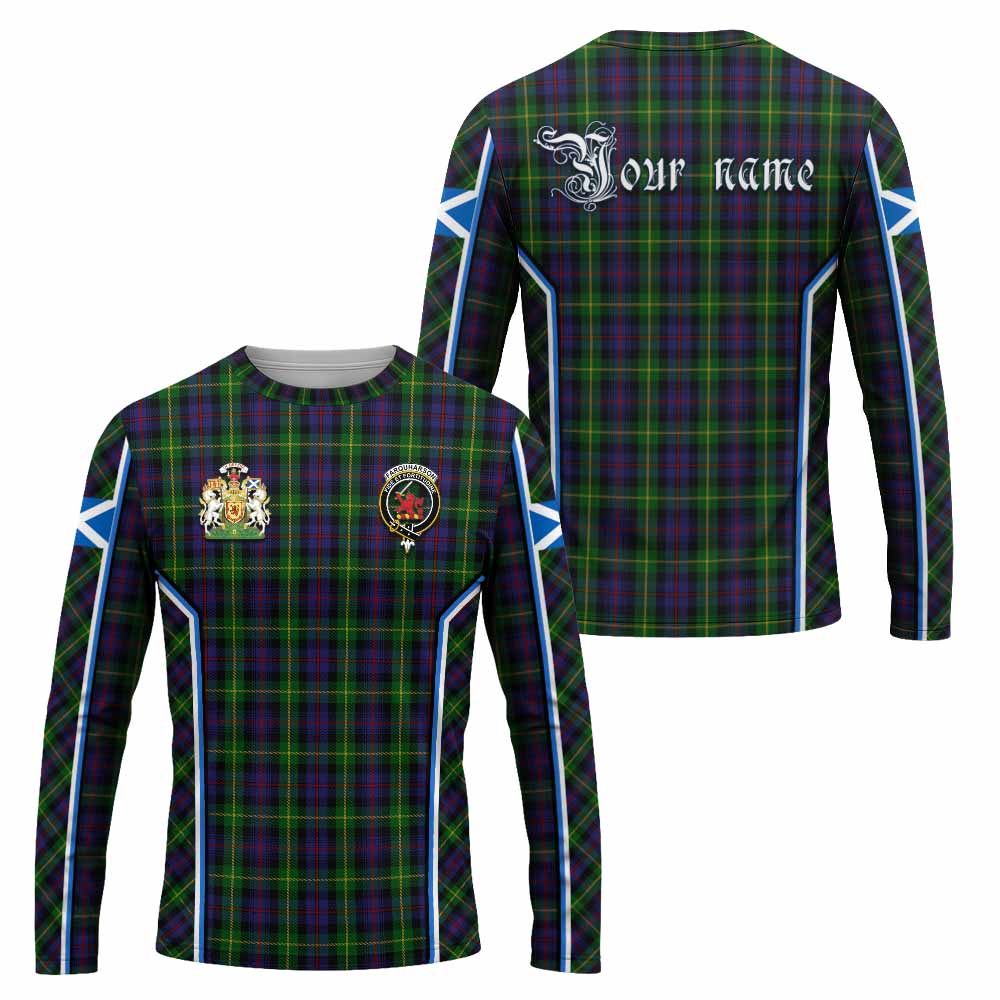 Farquharson Tartan Crest Long Sleeve T-Shirt Scotland Coat of Arm Flag Style - Tartan Vibes Clothing