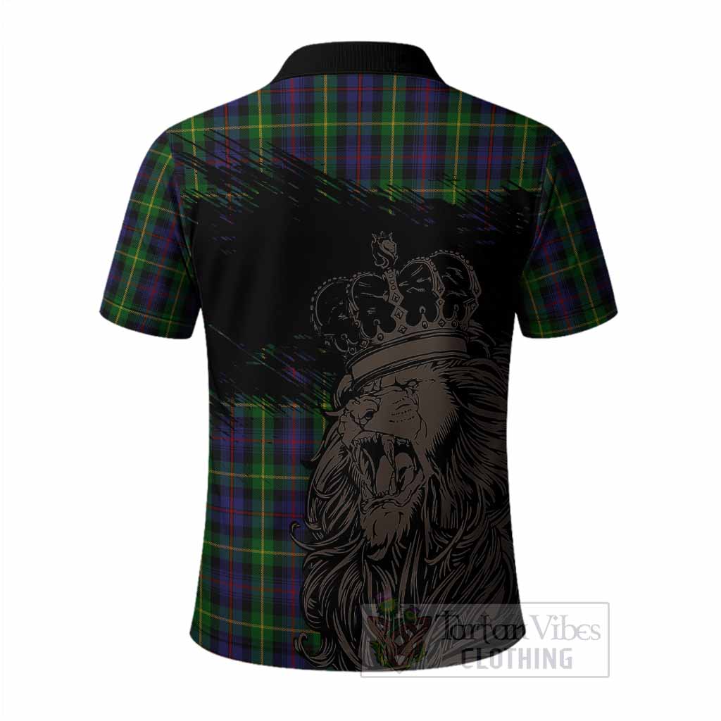 Farquharson Tartan Crest Polo Shirt Crowned Lion Heritage Style