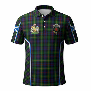 Farquharson Tartan Crest Polo Shirt Scotland Coat of Arm Flag Style - Tartan Vibes Clothing
