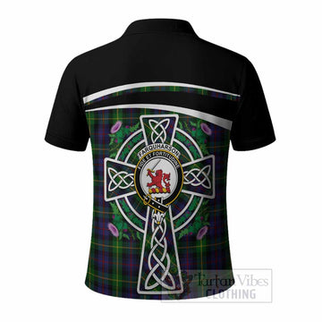 Farquharson Tartan Crest Polo Shirt Scottish Thistle Celtic Cross Alba Gu Brath