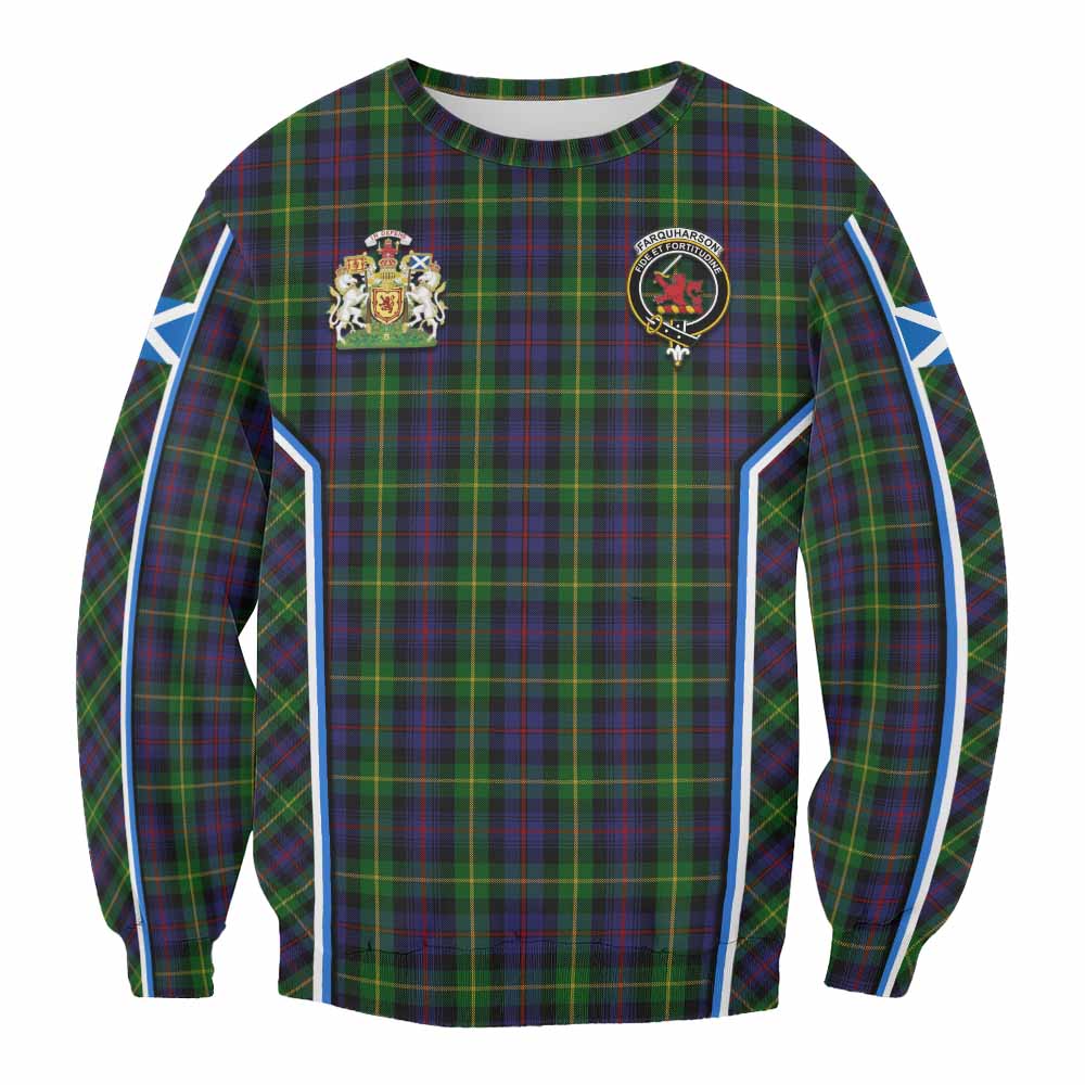 Farquharson Tartan Crest Sweatshirt Scotland Coat of Arm Flag Style - Tartan Vibes Clothing