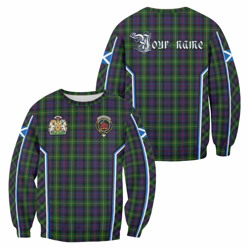 Farquharson Tartan Crest Sweatshirt Scotland Coat of Arm Flag Style - Tartan Vibes Clothing