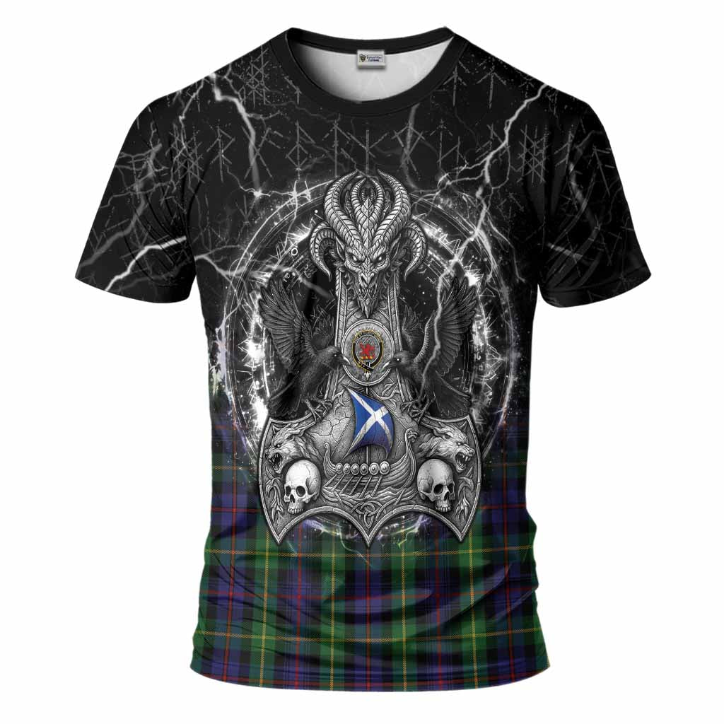 Farquharson Tartan Crest T-Shirt Celtic Odin's Raven Legacy