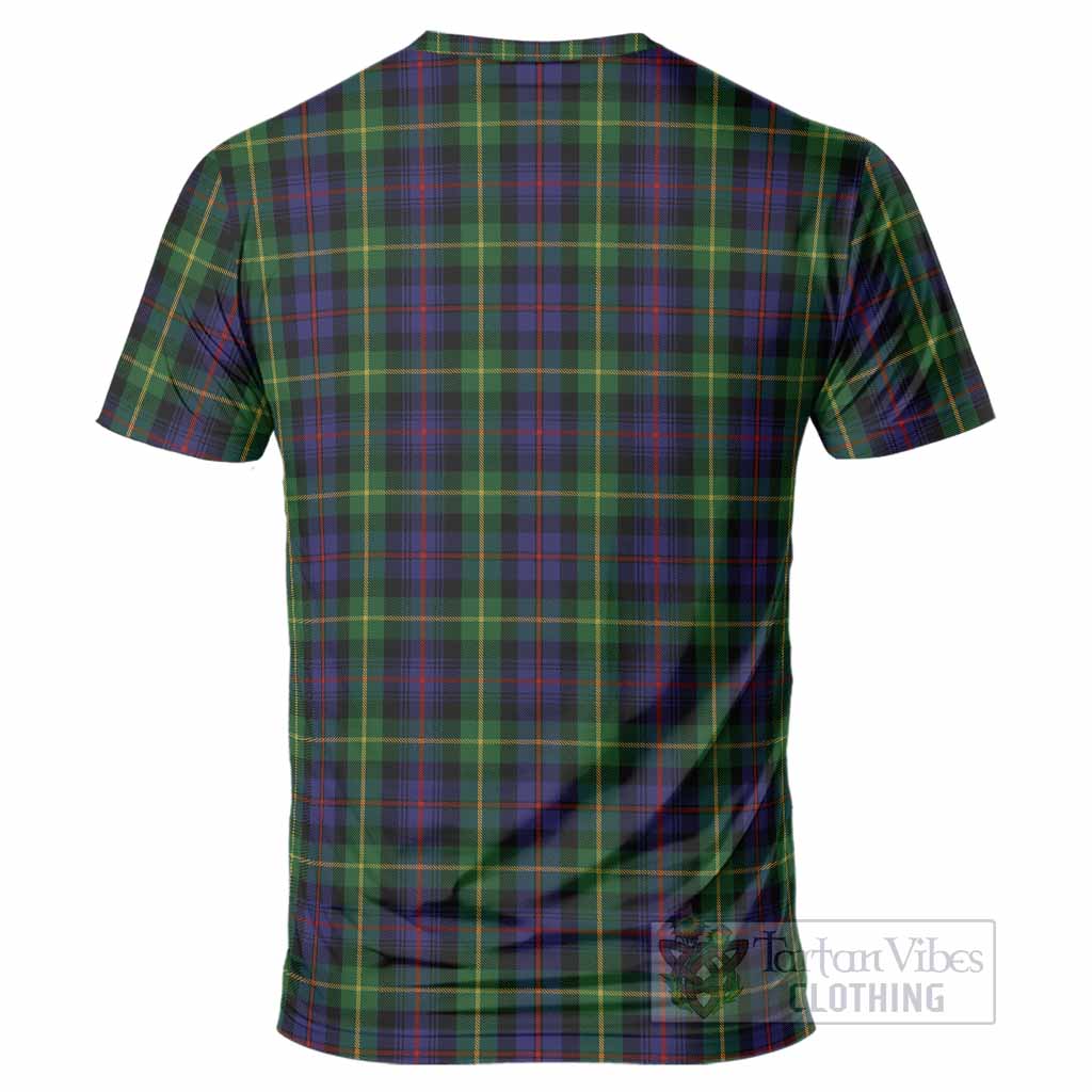 Farquharson Tartan Crest T-Shirt Ferocious Lion Style