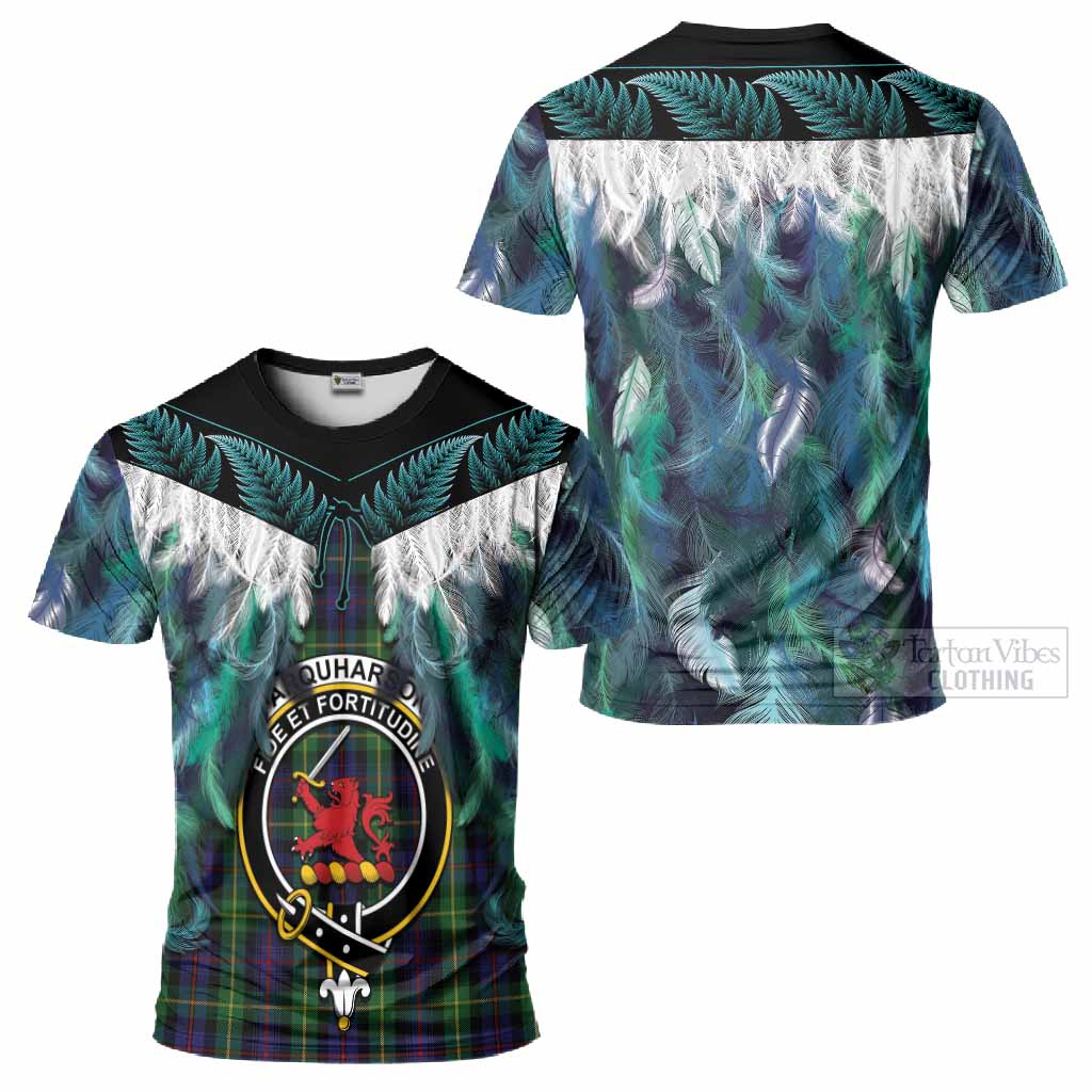 Farquharson Tartan Crest T-Shirt New Zealand Maori Korowai Cloak