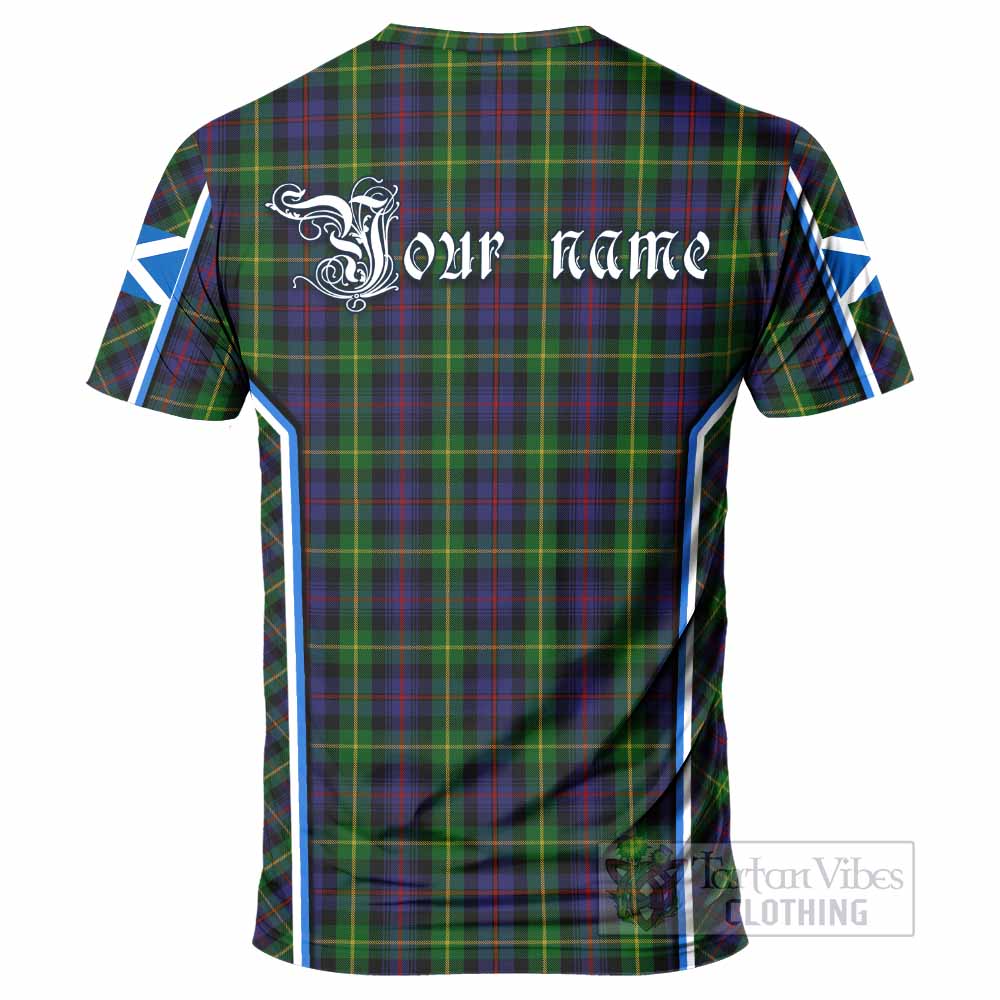 Farquharson Tartan Crest T-shirt Scotland Coat of Arm Flag Style - Tartan Vibes Clothing