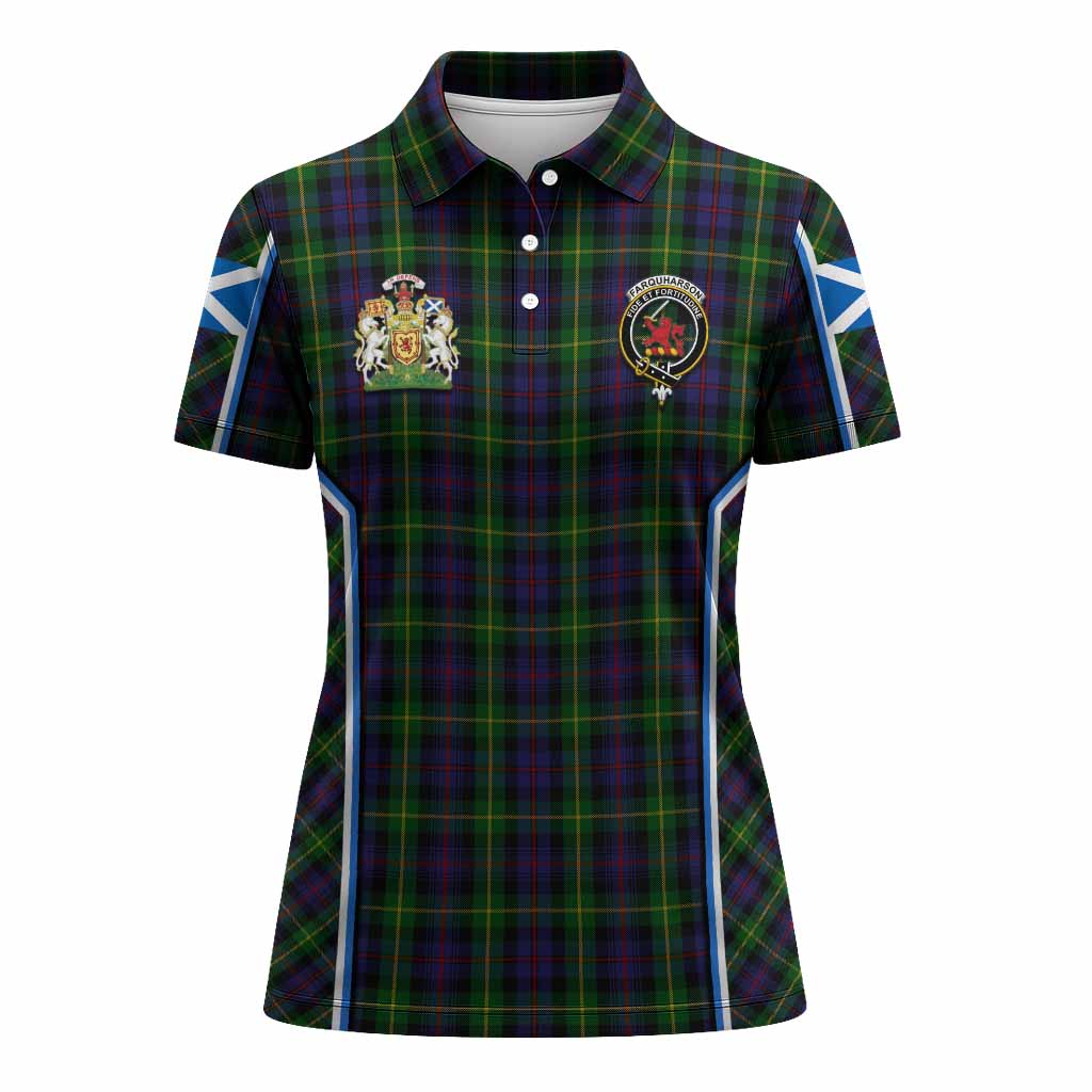 Farquharson Tartan Crest Women's Polo Shirt Scotland Coat of Arm Flag Style - Tartan Vibes Clothing