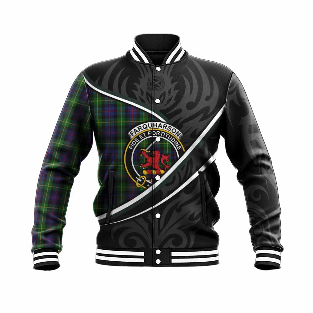 Farquharson Tartan Family Crest Baseball Jacket Celtic Scottish Thistle Floral - Tartan Vibes Clothing