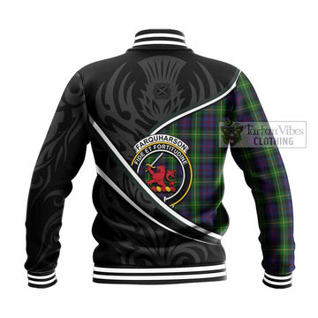 Farquharson Tartan Family Crest Baseball Jacket Celtic Scottish Thistle Floral - Tartan Vibes Clothing