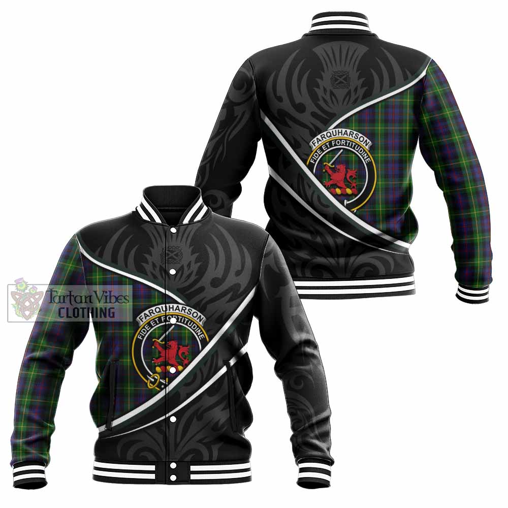 Farquharson Tartan Family Crest Baseball Jacket Celtic Scottish Thistle Floral - Tartan Vibes Clothing