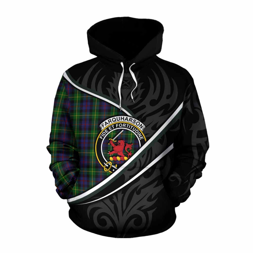 Farquharson Tartan Family Crest Cotton Hoodie Celtic Scottish Thistle Floral - Tartan Vibes Clothing