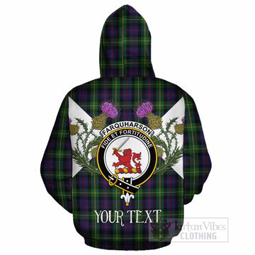 Farquharson Tartan Family Crest Cotton Hoodie Scottish Burns Night Thistle Floral