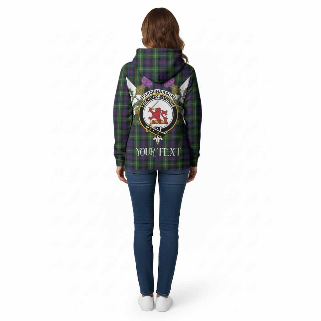 Farquharson Tartan Family Crest Cotton Hoodie Scottish Burns Night Thistle Floral