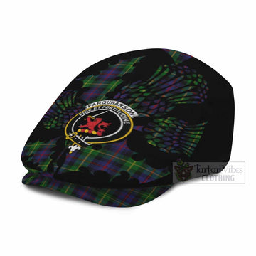 Farquharson Tartan Family Crest Flat Cap, Jeff Cap Scotland Thistle Floral