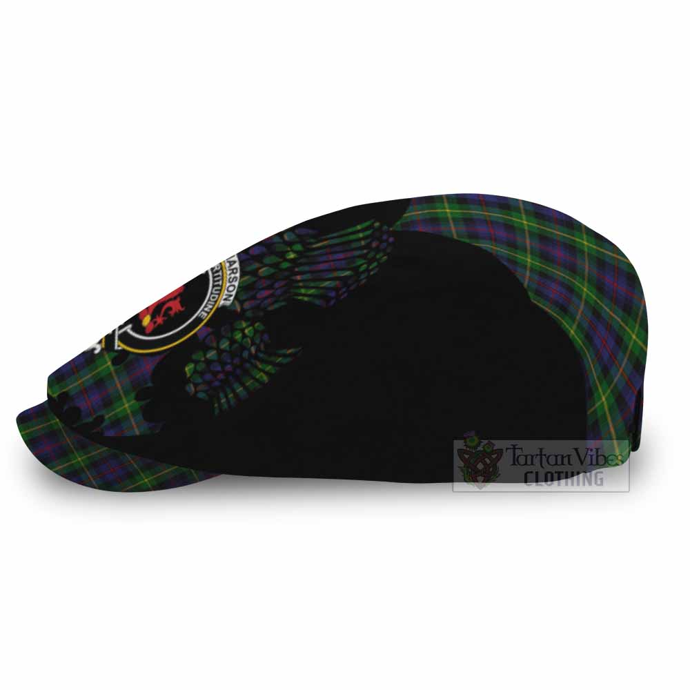 Farquharson Tartan Family Crest Flat Cap, Jeff Cap Scotland Thistle Floral