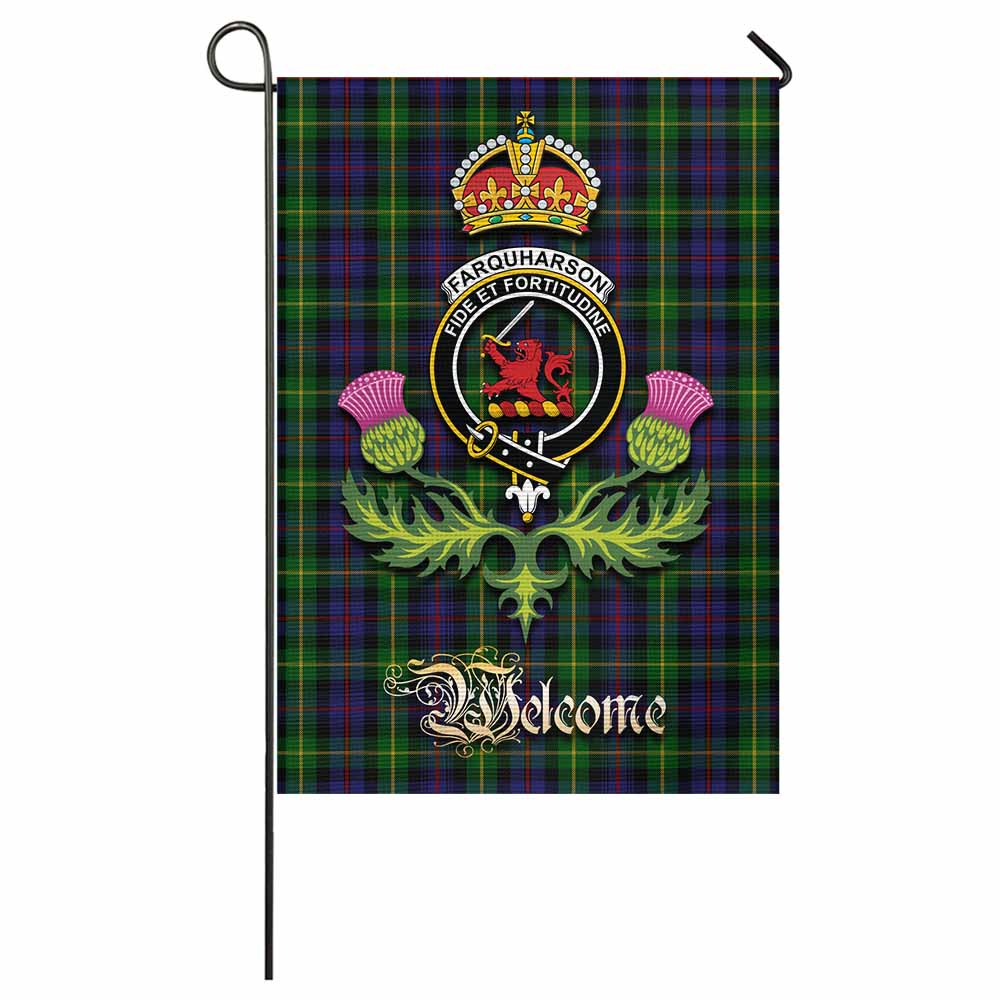 Farquharson Tartan Family Crest Garden Flag Royal Thistle Welcome Style - Tartan Vibes Clothing