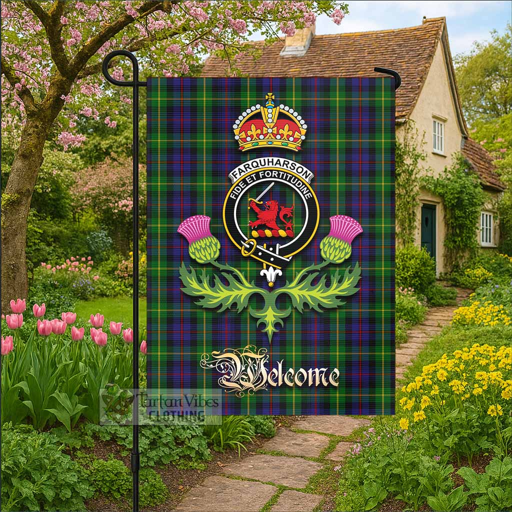 Farquharson Tartan Family Crest Garden Flag Royal Thistle Welcome Style - Tartan Vibes Clothing