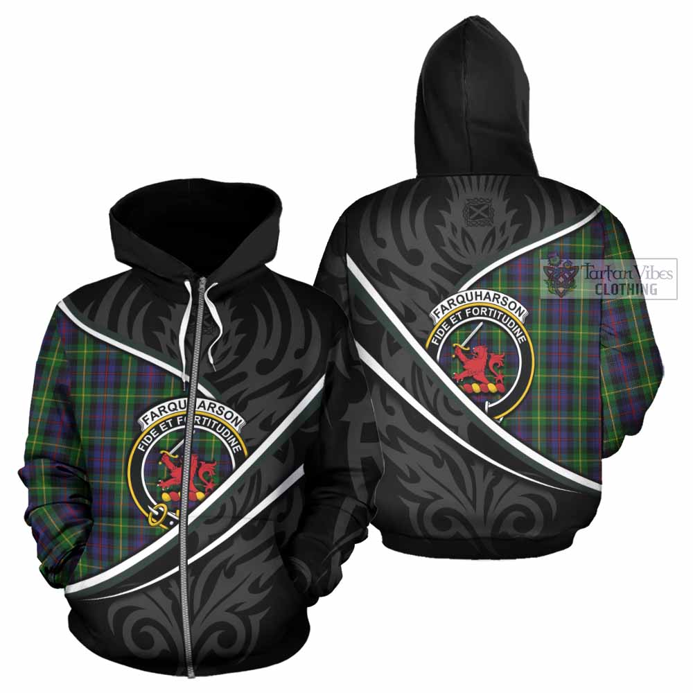 Farquharson Tartan Family Crest Hoodie Celtic Scottish Thistle Floral - Tartan Vibes Clothing