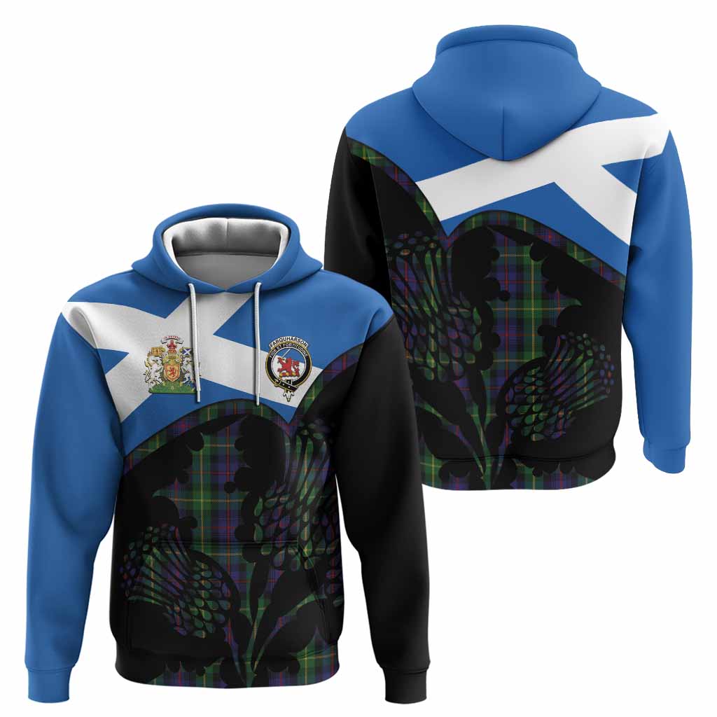 Farquharson Tartan Family Crest Hoodie Scotland Thistle Floral Flag Style