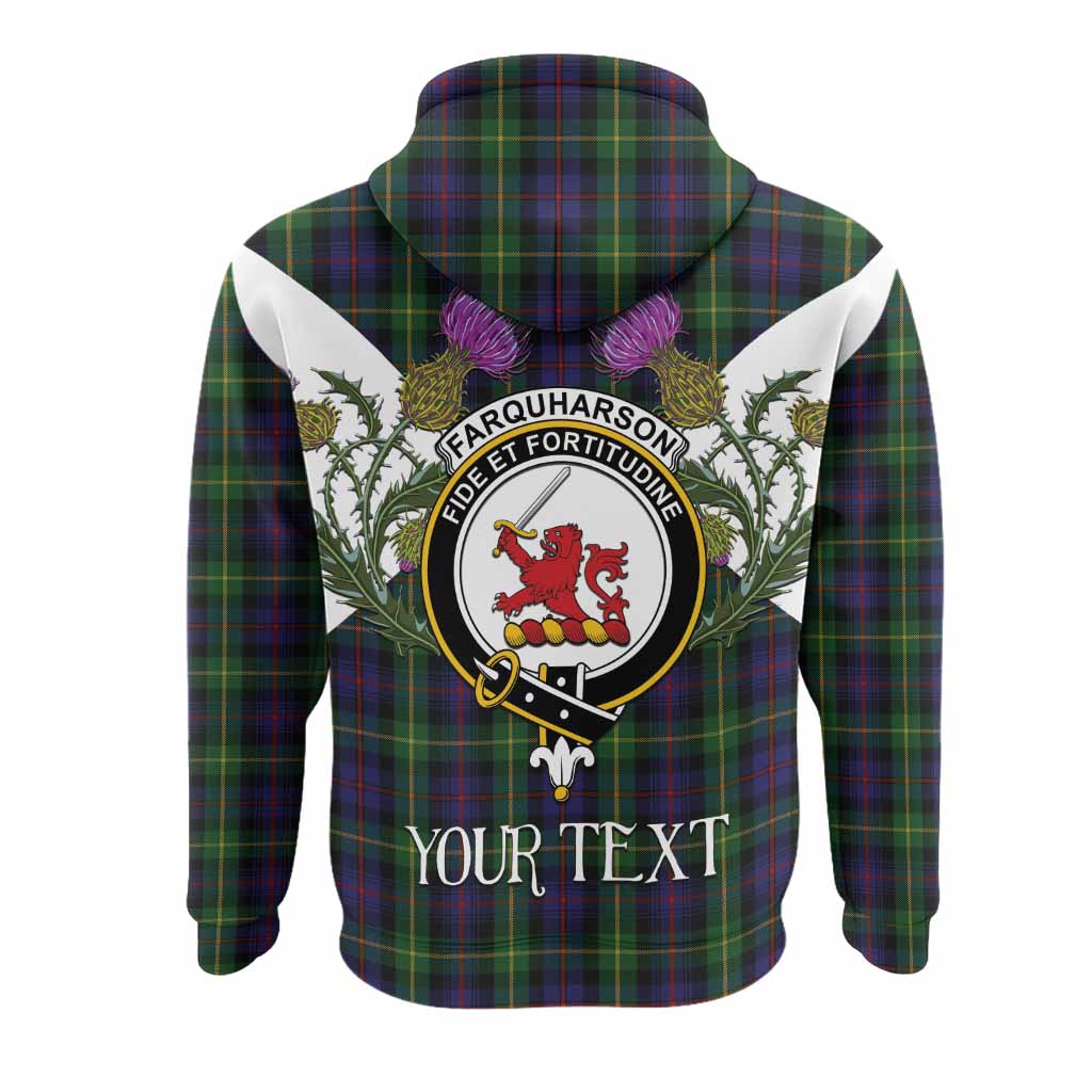 Farquharson Tartan Family Crest Hoodie Scottish Burns Night Thistle Floral