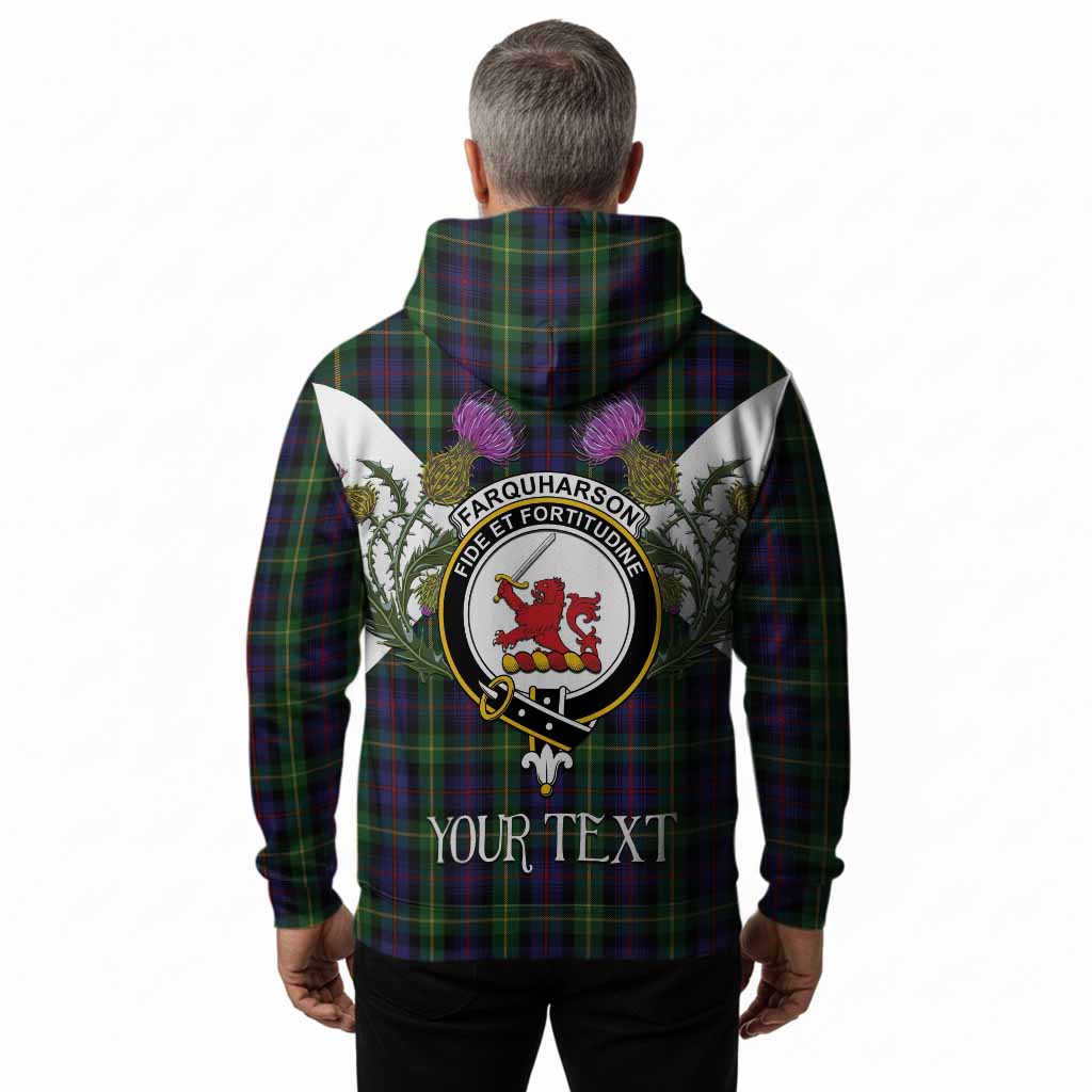 Farquharson Tartan Family Crest Hoodie Scottish Burns Night Thistle Floral